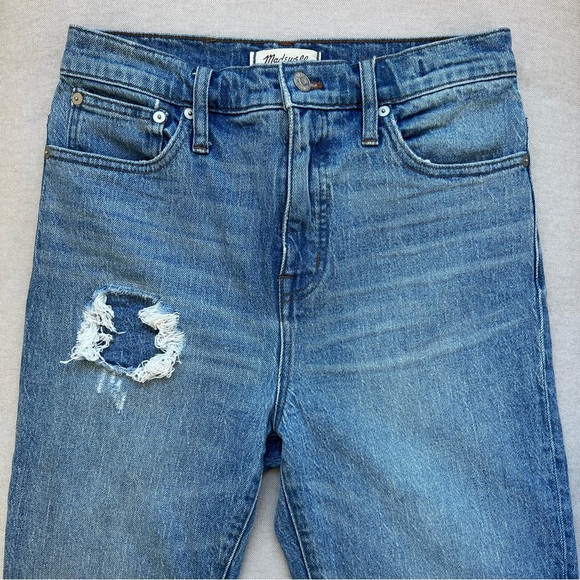 Madewell Classic Straight Raw Step Hem Jeans in Corrie Wash - Picture 7 of 12